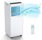 Klimaanlage Mobil 9000 BTU 2,6kW, Kühlen&Ventilieren&Entfeuchten, Mobiles Klimagerät mit abluftschlauch für Räume bis 80m³(31㎡), Leiser Betrieb <65 dB, Digitaldisplay + Fernbedienung, 24h-Timer