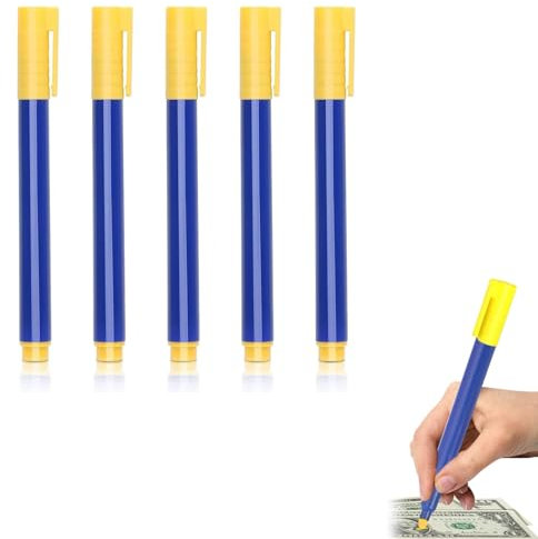 5 unidades de bolígrafos de comprobación de billetes, comprobador de billetes, generalmente falso, bolígrafo portátil, comprobador de billetes, para detectar dinero falso, billetes falsos