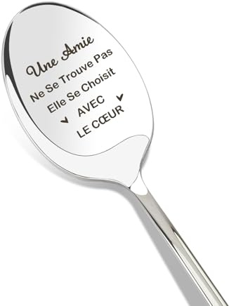 Cadeau Meilleure Amie Femme,Idée Cadeau Amitié Femme Original Utile pour Copine Amitié Sa Meilleure Amie 20 30 40 50 60 Ans Anniversaire Saint Valentin Noel Noël Personnalisé Cuillère à Café