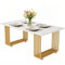 Estiliza Table à Manger Moderne 180cm | Pieds Dorés Élégants | pour 6-8 Personnes | Salon & Cuisine