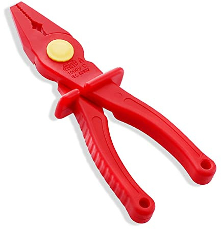 Tuesoa Labor-Saving VDE Insulated Electrician Plastic Pliers 1000V Insulated with Anti-Burn Glass Fiber for Hand Tools