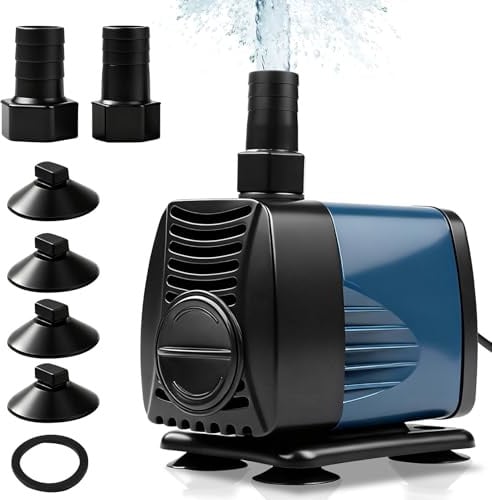 Nikou Pompe Aquarium 40W 3000 L/H, Pompe à Eau Submersible Mini Silencieuse avec Câble 1,8 m, Accessoires pour Aquariums, Étangs, Fontaines, Hydroponique, Utilisation dans l'eau et sur Terre