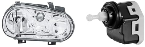 Hella 1EJ 007 700-081 Halogen/FF-Hauptscheinwerfer - rechts - für u.a. VW Golf IV (1J1) + 6NM 007 878-041 Stellelement, Leuchtweitenregulierung - 12V - elektrisch