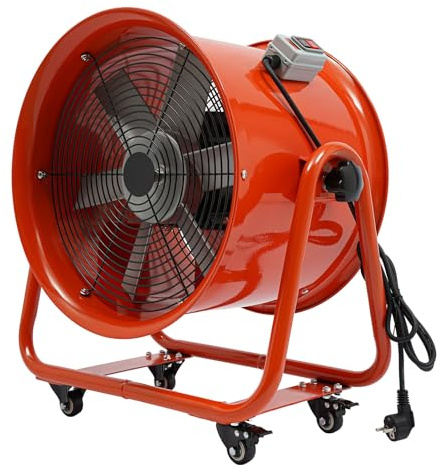HeinaTond 1100W Bauventilator Axialventilator Ø400mm 2800rpm 13600m³/h Industrieventilator Geräuscharm 75dB Radialgebläse für Baustellen, Werkstätten, Lagerhallen