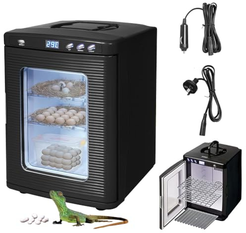 25L Reptile Egg Incubator, Scientific Lab Incubator with 5°C-60°C Temperature Control, LED Display, Auto-Turn, Dual Ventilation, Suitable for Snake, Tortoise, and Lizard Breeding
