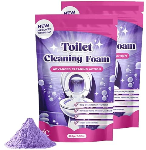 Toilet Cleaner,WC Reiniger Extra Stark,Toilet Cleaning Foam,Toilettenreiniger,WC Reiniger Toilettenreiniger Schaum,Selbstaktivierender Schaum,Cleaning Powder,Touch Free Foam Toilets,2 * 100G