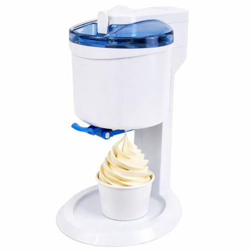 Gino Gelati Softeismaschine | Eismaschine für Zuhause | 1L Kapzität | schnelle Zubereitung ca. 20 Min | einfache Bedienung | ohne Kompressor | Blau/Weiß