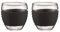 Bodum PAVINA 2-teiliges Gläser-Set (Rutschfester, farbiger Silikonring, 0,1 liters) schwarz