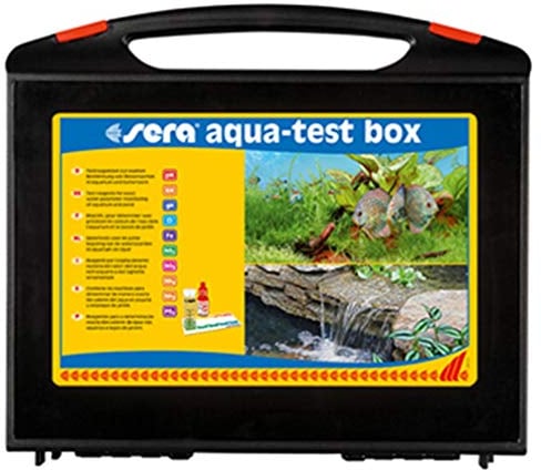 sera Aqua-Test Box (+ CI) | Wasseranalyse für Fortgeschrittene | pH-Wert, Gesamthärte, Nitrat & mehr | Ohne Chemikalieneinsatz | Schnelle Algenprävention | Für alle Aquarienarten