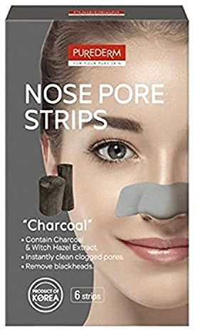 Charcoal Nose Pore Strips Instantly Cleans Clogged Pores and Removes Blackheads 6 Strips