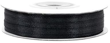 Satinband 3mm x 50m Rolle - FARBAUSWAHL in 3/6/12/18/25/38/50/75/100mm - farbecht & waschbar - Schleifenband für Hochzeit - Geschenkband zum Verpacken Dekorieren Basteln - Schwarz 030