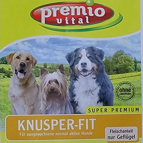 Premio Vital 15 kg Knusper-Fit | Hunde Trockenfutter Geflügel + Reis | glutenfrei