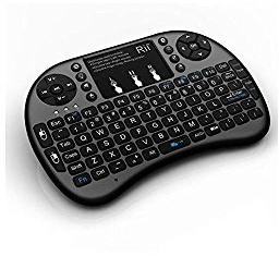 Rii Upgraded i8+ Mini Bluetooth Keyboard with TouchPad, Backlit Portable Wireless Keyboard for Smartphones, Laptop/PC, Black