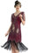 ArtiDeco Robe Soirée / Robe de Nuit pour Femme, Doré Rouge, M/ UK 12-14/ EU 40-42