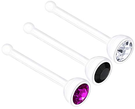 KJM FASHION 3 STK Flexi Nasenringe 0,8mm 20g Ohrringe Piercing Schmuck