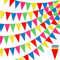 RUBFAC 3 m 720 Stück bunte Fahne Wimpel bunt Regenbogen Wimpel Banner Nylon Stoff Banner für große Öffnung, Party Feiern