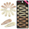 Dofash 2IN/5CM Einfache Stern-Haarspangen Schnapp-Haarspangen Metall-Haarspangen Einfache Haar-Accessoires Haarspangen für Frauen (Blond 6PCS + Hellbraun 6PCS)