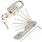 AGT Dietrich: Set aus Lockpicking-Tool mit Übungsschloss (Dietrich Türöffner, Set mit Übungsschloss, Vorhängeschloss)