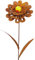 Bornhöft Gartenstecker Metall Rost Gartendeko rostige Dekoration Edelrost mit Glaskugeln (Blume Sissi)