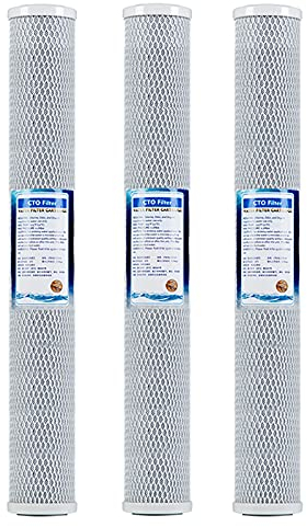 3 Stück Univerelles Wasserfilter-aktivkohlefilterelement, 20 Zoll Cto Block Carbon Wasserfilter, für Trinkwasser Umkehrosmosefilter
