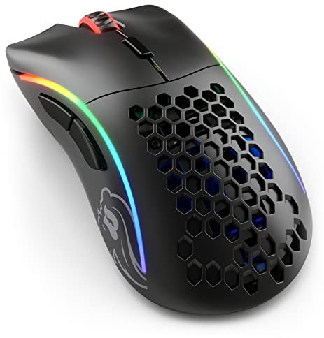 Glorious Model D Souris de Jeu sans Fil – 69 g Super légère, sans Fil 2,4 GHz sans Latence, Batterie jusqu'à 71 Heures, RVB, capteur BAMF, Ergonomique, 6 Boutons, Noir Mat