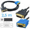 SIMPLETEK – 2,5 Meter Kabel Video DVI Dvi-I Dvi-D Stecker To VGA D-Sub Stecker Computer Bildschirm Schwarz Gold Vergoldet Für Grafikkarte/PC Desktop-Computer Desktop Tragbar Mac Profi Book
