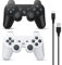 Powerextra Mando Inalámbrico para PS3, 2 Pack Wireless Bluetooth Six-Axis Playstation 3 Gamepad Joystick Controlador con Doble Vibración Recargable Controller con Cable para PS-3(Negro&Blanco)