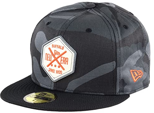 New Era Hexagon Patch Camouflage Base Dark Gray 59Fifty Basecap mit CapSpin Pin - 6 7/8-55cm (S)