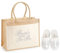 Varsany Hochzeit Luxus Mode Tote Jute Tasche mit Tasche und Hausschuh Set Braut, Junggesellinnenabschied, Geschenktüten Handgemacht, Taschen für Frauen, Reisen, Strand, Bride to Be