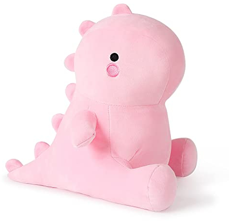shownicer Plüschtier Dinosaurier Kuscheltier Stofftier Kawaii Dino Plüsch Kissen Spielzeug Plüschsaurier Wurfkissen Schmusetier Geschenk für Kinder Mädchen 12+ Jahre (Rosa, 45cm)