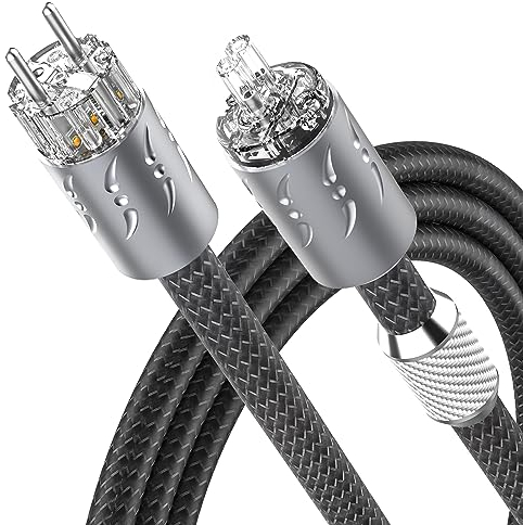 Viborg Netzkabel High End Stromkabel 1.8 Meter Kupfer Schirmung Mit Schukostecker & IEC C7 Stecker Für Subwoofer, Verstärker, Dv/Av