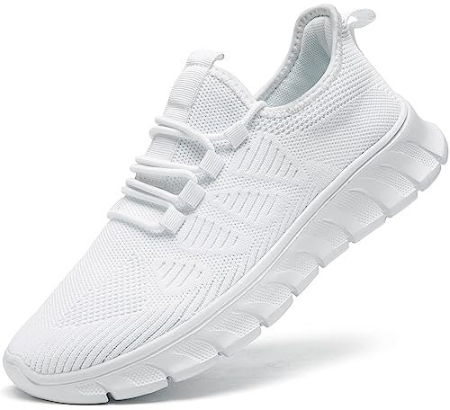 Zapatillas deportivas para mujer, sin cordones, para caminar, correr, gimnasio, cómodas, ligeras, informales, transpirables, deportivas, A blanco., 37 EU