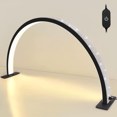 Kalolary Lampada da Tavolo a LED a Mezzaluna da 28 Pollici, Luce Lunare a LED per Ciglia Lampada da Scrivania Professionale per Unghie da 35W per Ciglia, Viso, Tatuaggio, Estetista