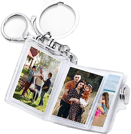 Eighosee 1 Pièce Mini Album Photo Porte-Clés Bricolage Cadeaux pour Petite Amie