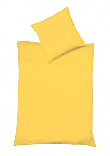 fleuresse Provence 343842, Bettwäsche-Set 50% Baumwolle, 50% Leinen, Oeko-TEX® Standard 100 Zertifiziert, 200 x 200 cm inkl. 2 x 80 x 80 Kissenhülle, Fb. Lemon