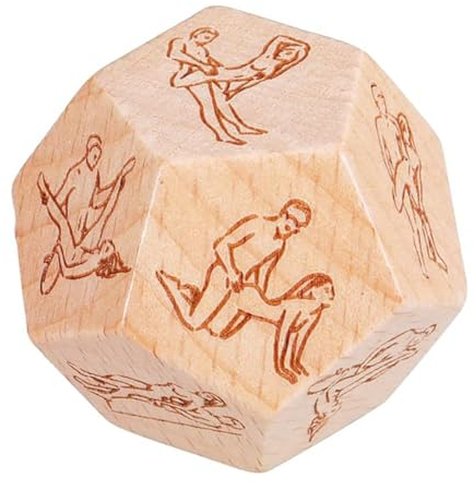 CUSROS Date Night Geste Entscheidung Würfel Entscheider Peppen Sie Ihr Liebesleben auf, Date Night 18 Spannende Yoga Posen Entscheidung Freche Würfel, Spaß Würfel Valentinstag für Sie Ihn Holzfarbe
