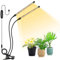 Melofo LED Grow Lights Bars for Indoor Plants Red/Blue Warm Lights 3500k/660nm/450nm Full Spectrum with 10 Dimming Level and Timer 3 Lighting Modes Clip-on 360°Adjustable Gooseneck 2-Heads Grow Lamp