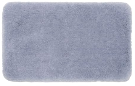 Gözze - Deluxe Badteppich mit extra hohem Flor, 100% Polyester (Mikrofaser), Mit Antirutschbeschichtung, 50 x 70 cm - Silber