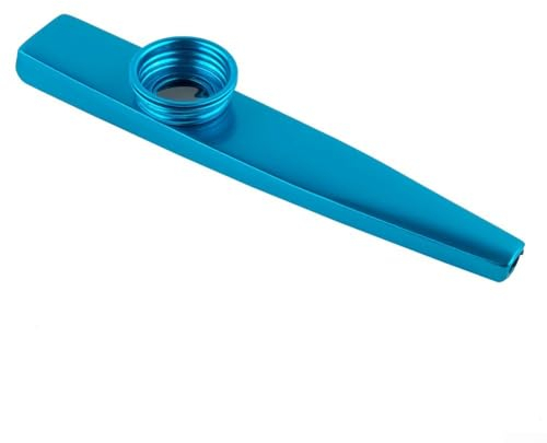 Kazoo-Flöte für Anfänger, Aluminium, Geschenk für Kinder, Musikliebhaber, 12 x 2,5 cm, Blau
