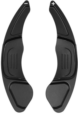 ViSkee Schaltwippen am Lenkrad Für Golf Für Polo GTI R Für Rleitung MK7 MK 7,5 Auto Lenkrad Aluminium Schaltwippen Verlängern Auto Zubehör (Color : Black)