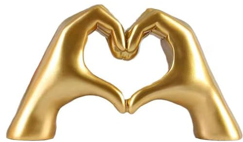 MCHERRY Herzförmige Handgestenstatuen, moderne Kunst-Skulptur, personalisierte Finger-Heimdekoration für Hochzeit, Zuhause, Büro, Desktop-Geschenke