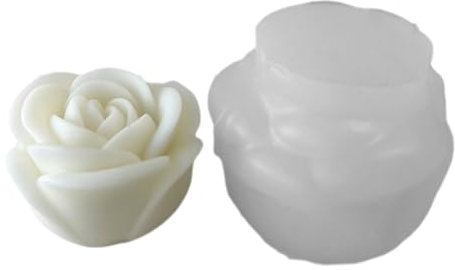 Stampo per candele in silicone a forma di fiore fai da te fatto a mano con rose 3D per sapone e resina