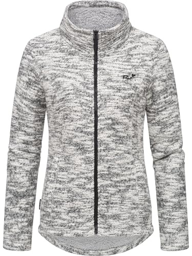 Ragwear Damen weiche Strickjacke Übergangsjacke mit Teddy-fleece und Stehkragen Liram Melange YOUMODO XS-6XL