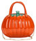AJTUTUS Halloween-Kürbis-Tasche, lässige Handtasche, große Kapazität, Freizeit-Schultertaschen für Mädchen und Frauen, modische PU-Tasche, Orange
