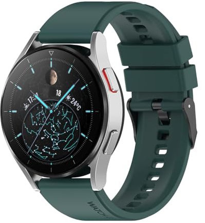 Tecinity Correa Compatible con Huawei Watch GT2/GT2 Pro/GT3/GT3 Pro, 22mm Pulsera de Silicona para Samsung Galaxy Watch 3/Galaxy Watch 46mm (Verde)