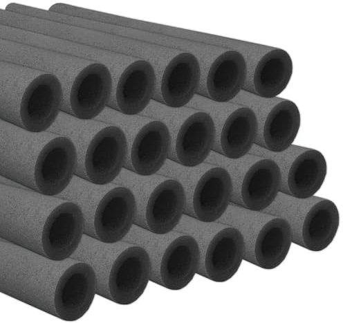 Baunsal® Schaumstoffrohre 24 x Ø 25/48 mm x 92 cm schwarz für Netzstangen des Trampolin Schaumstoffrohre Trampolin Stangenschutz Trampolin Schaumstoffrohre Schaumstoffrohr Trampolin Schaumstoff