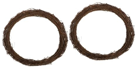 IMIKEYA 2 STK Weihnachtlicher Weinkranz tannenkranz weihnachtsgirlande dekokranz Halloween-Zweigkranz Blumenrahmen Reifen Girlandenring selber Machen Kranz Machen Kreis Rattan Coffee