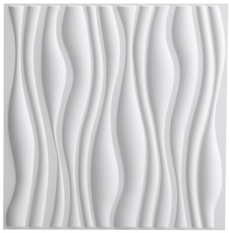 Warmiehomy 3D Wall Panels 12 Pack - 19.7x19.7 Decorative Waves Effect Tiles for Living Room, Bedroom, Bathroom, Interior Home Decor - White (50cm*50cm)