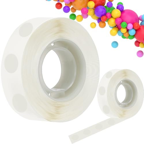 Sumwitum 300 PCS Balloon Glue Dots, Removable Balloon Sticky Spots, Double Sided Clear Tape, Extra strong Adhesive for Birthday Party Wedding Xmas Decor DIY Scrapbooking Arts & Crafts Glue(300 PCS)