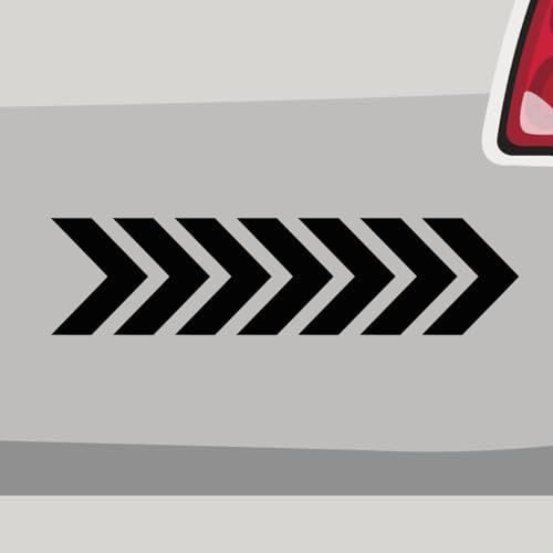 Aufkleber - Pfeil Weg Richtung Symbol - Sticker, Folienaukleber für Auto, Motorrad, Fahrrad, Laptop, LKW (10x2,5cm | Schwarz)